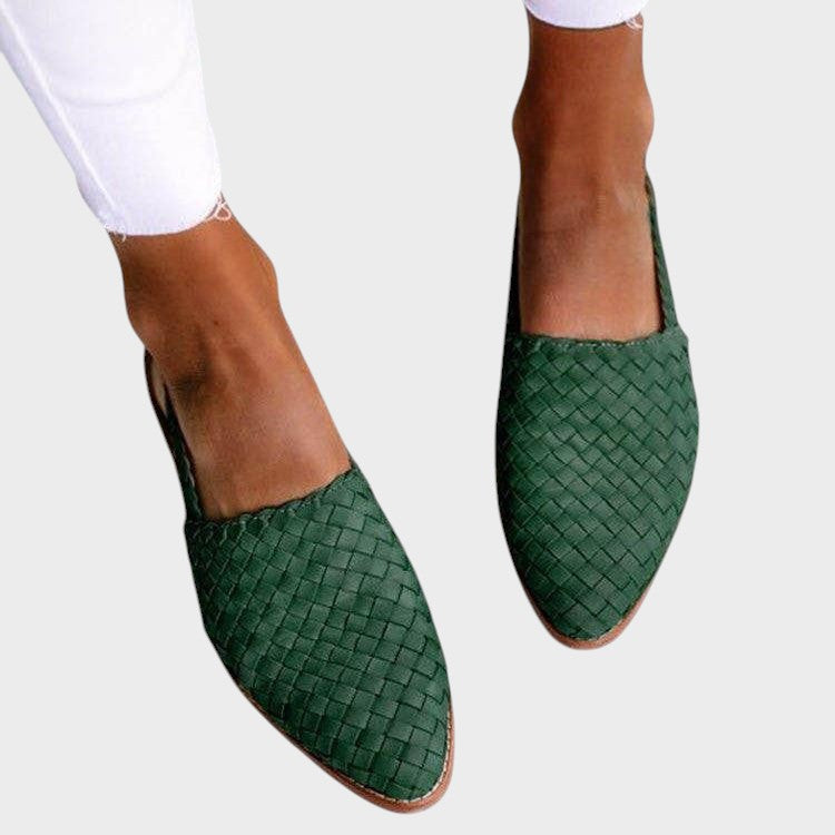 Thyra | Komfortable Vævede Slingback Flats