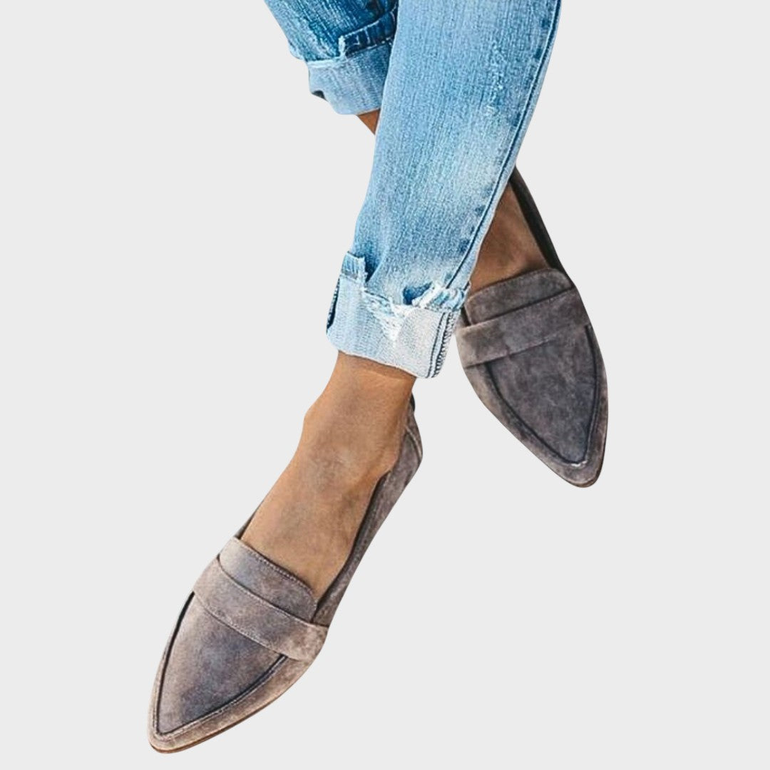 København | Ruskind Loafers med Spids Tå