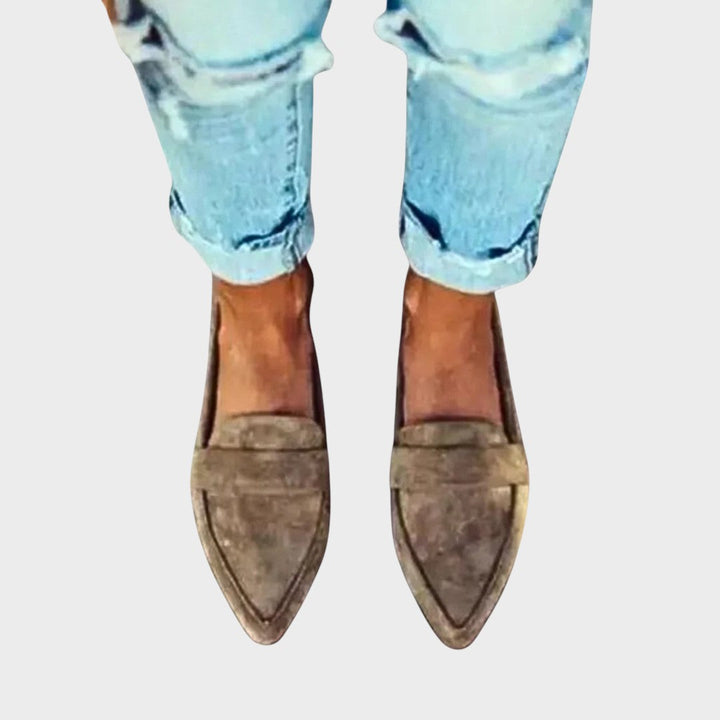 København | Ruskind Loafers med Spids Tå