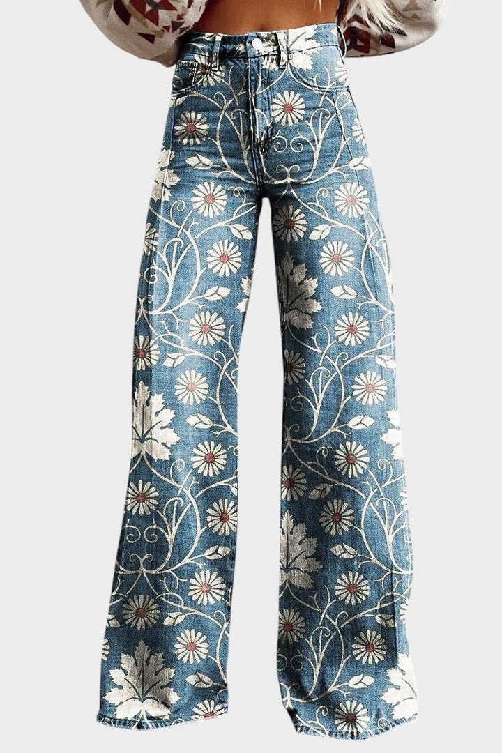 Amara | Boho Blomstrede Wide-Leg Bukser