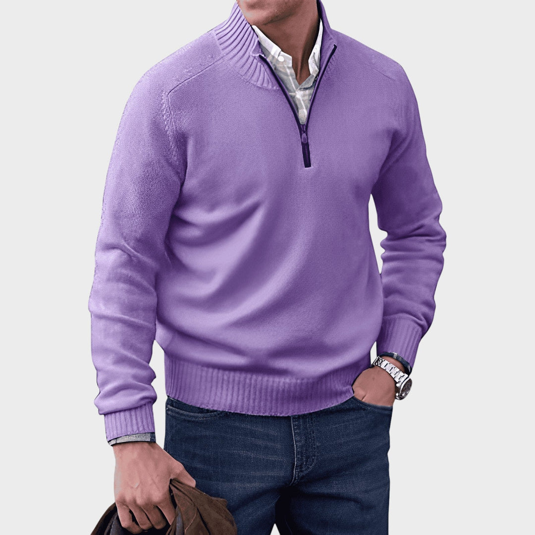 Kasper | Elegant cashmere sweater med lynlås