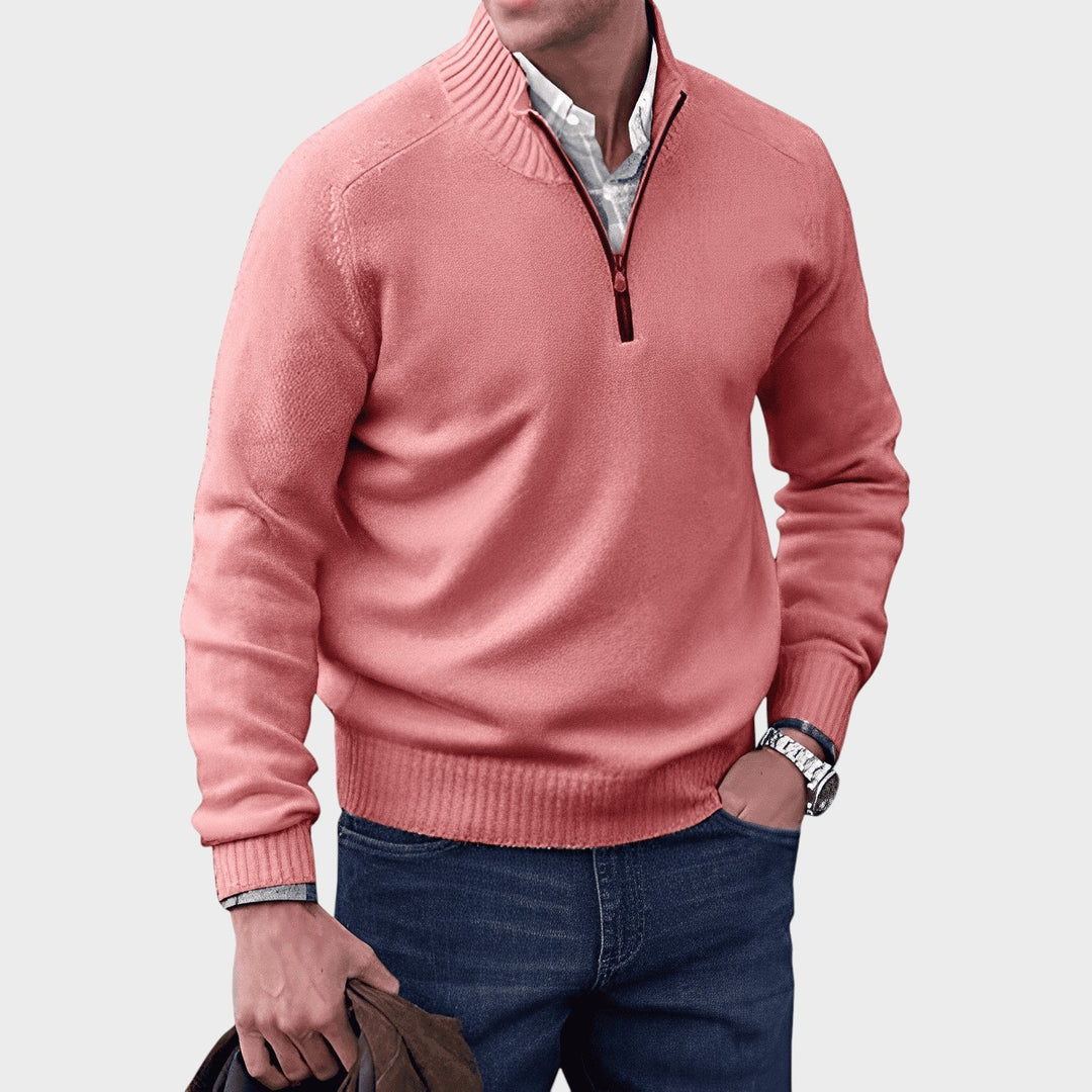 Kasper | Elegant cashmere sweater med lynlås