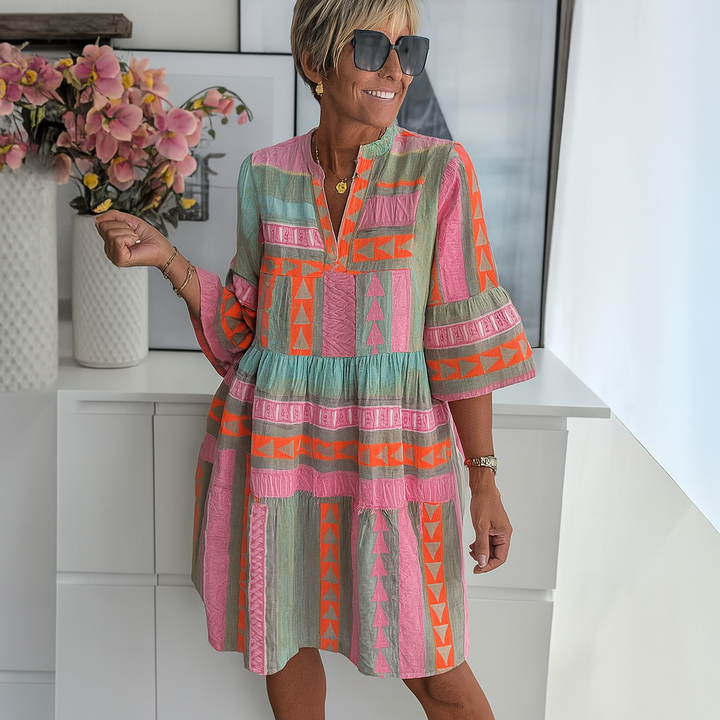 Stina - Broderet Sommerkjole Mini