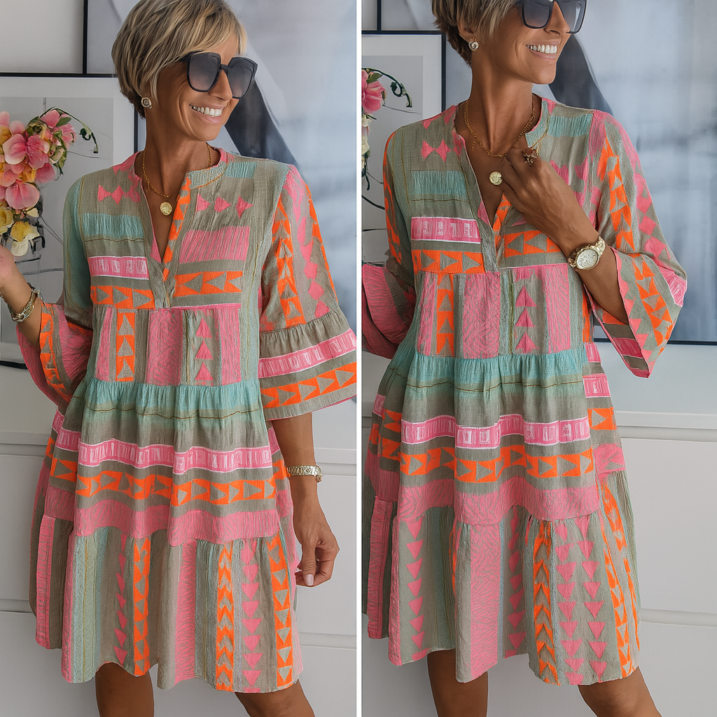 Stina - Broderet Sommerkjole Mini