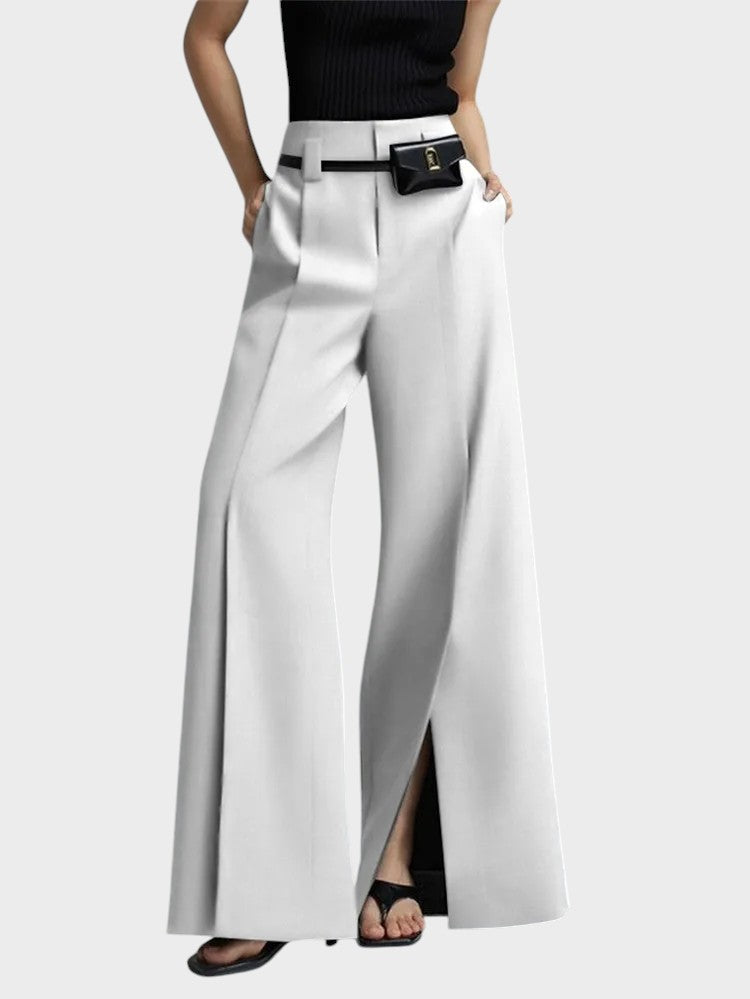 Stinna | Stilfulde Wide-Leg Bukser med Slids