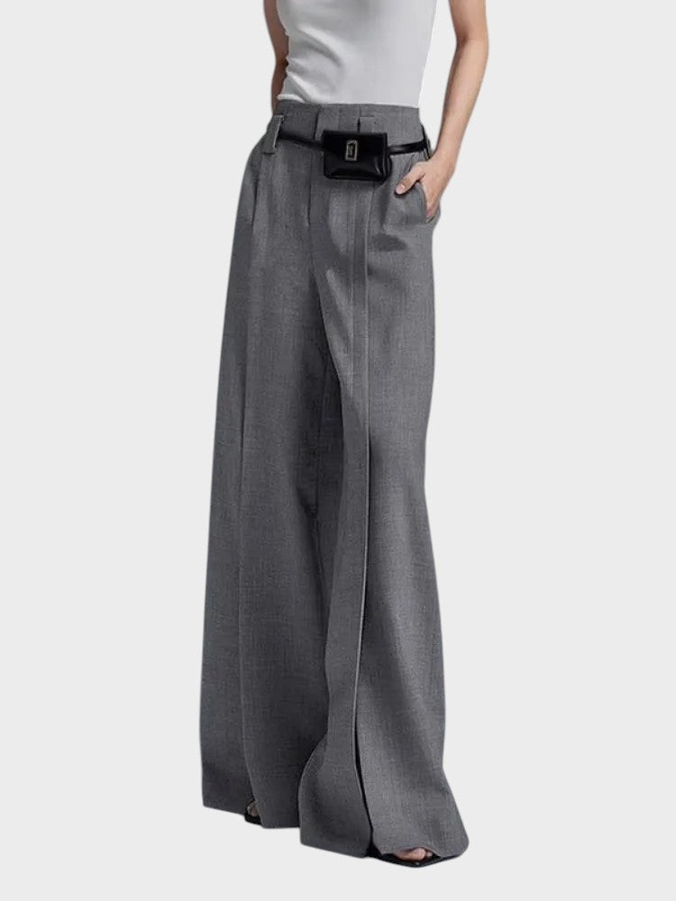 Stinna | Stilfulde Wide-Leg Bukser med Slids