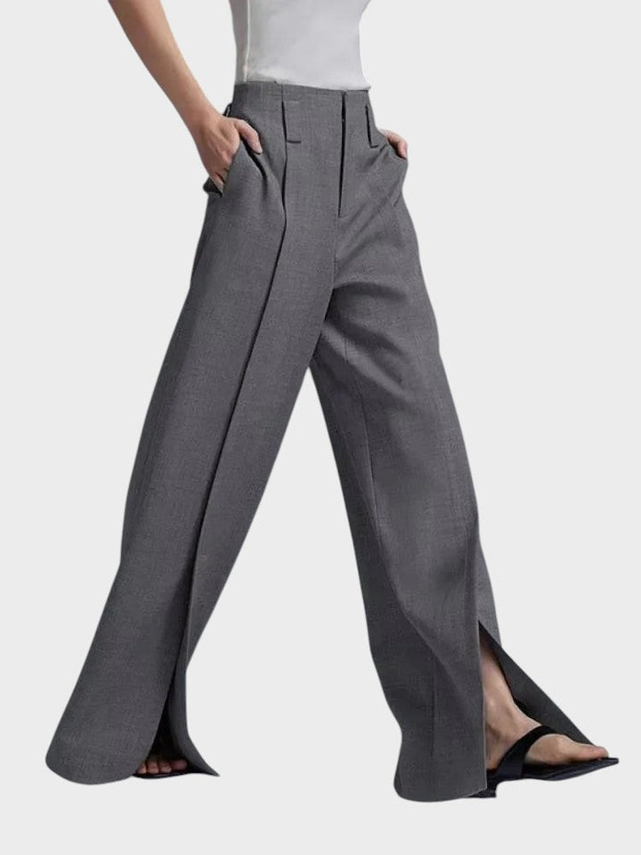 Stinna | Stilfulde Wide-Leg Bukser med Slids