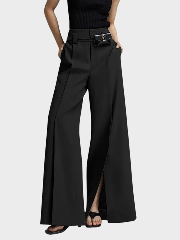 Stinna | Stilfulde Wide-Leg Bukser med Slids