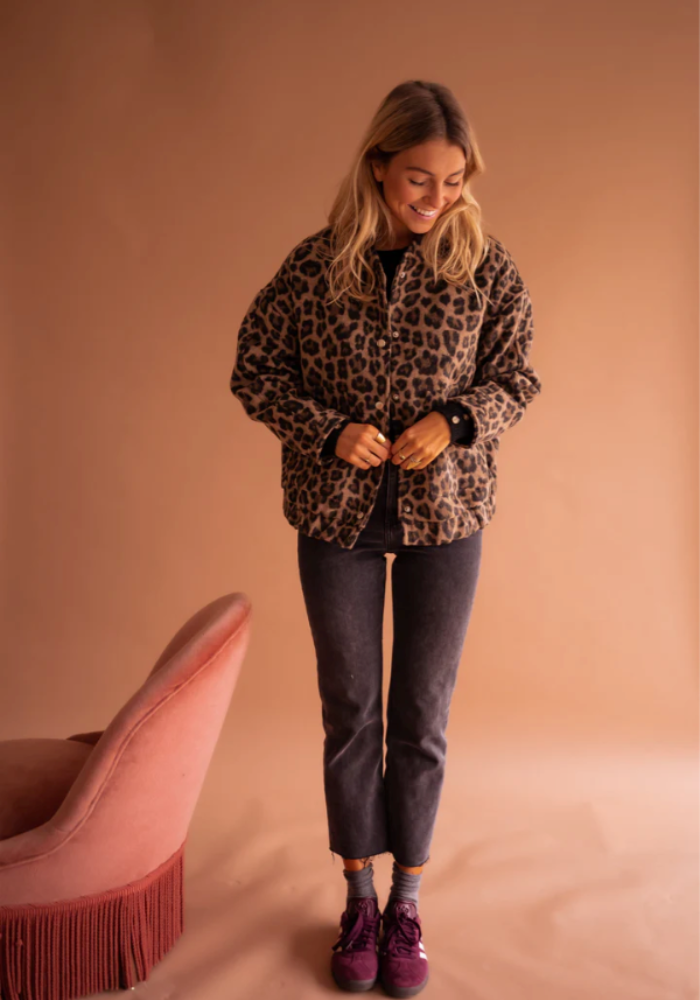 LEONORA | Leopard-Bomberjakke