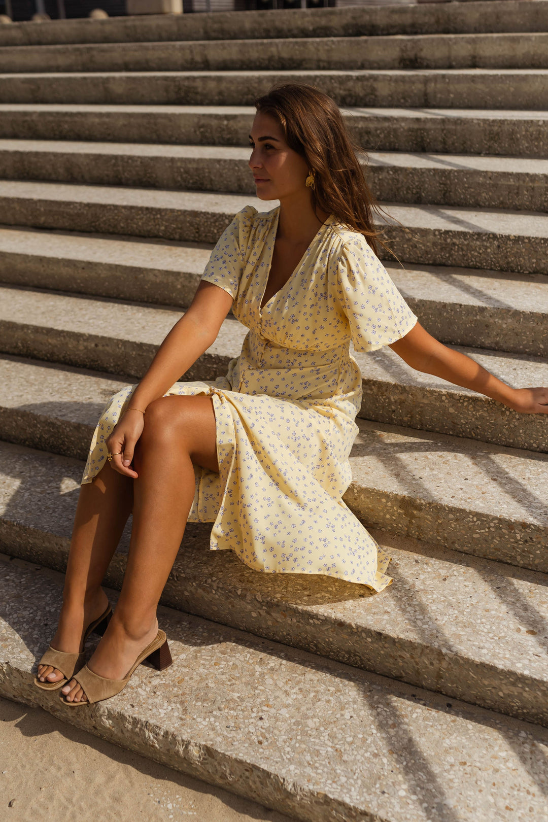 Diana | Blomstret Sommer Midikjole