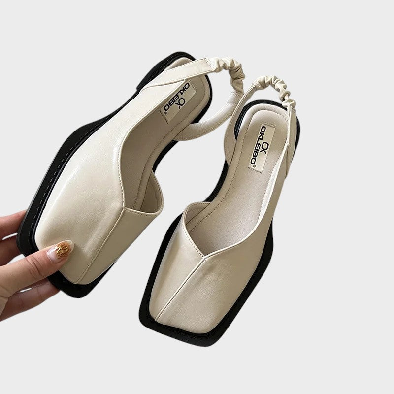 Lea | Slingback Sandaler med Firkantet Tå