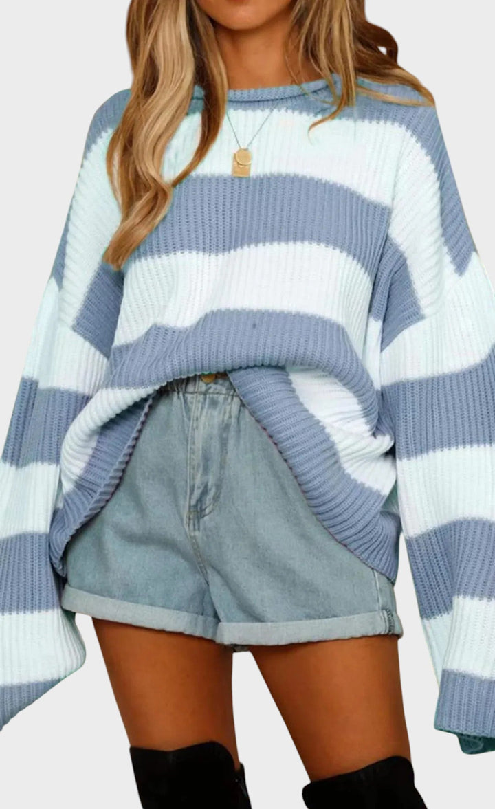 Lily | Trendy Strikket Trøje med Striber