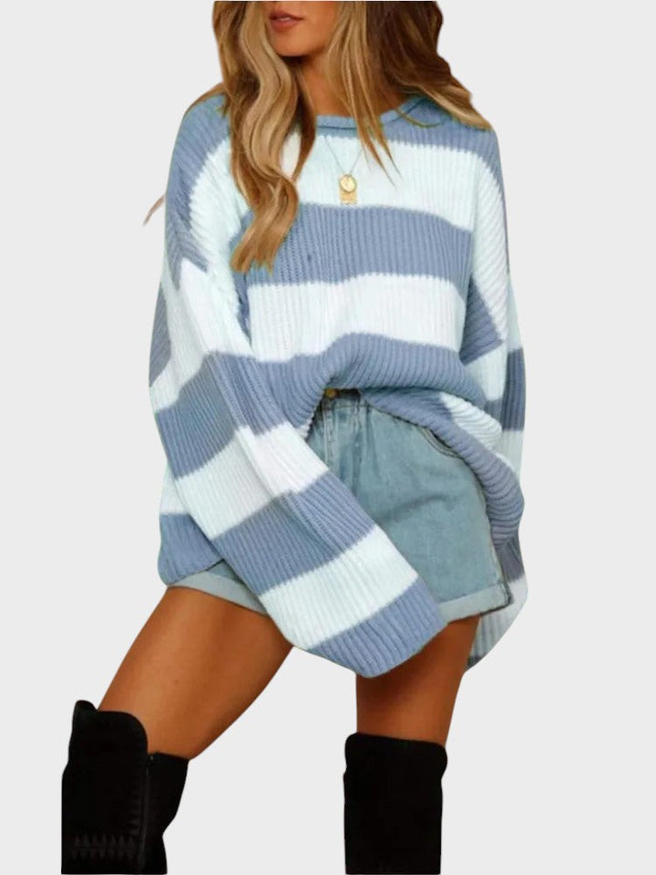 Lily | Trendy Strikket Trøje med Striber