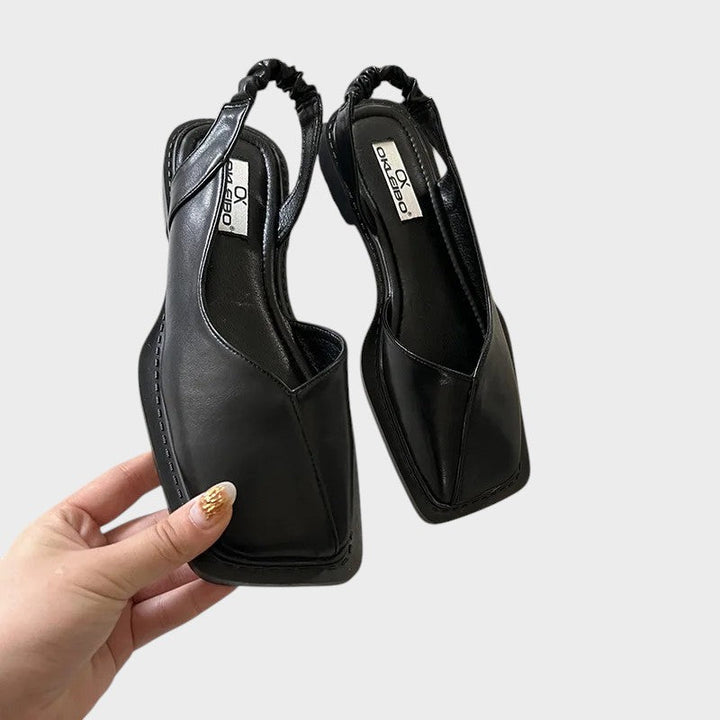 Lea | Slingback Sandaler med Firkantet Tå