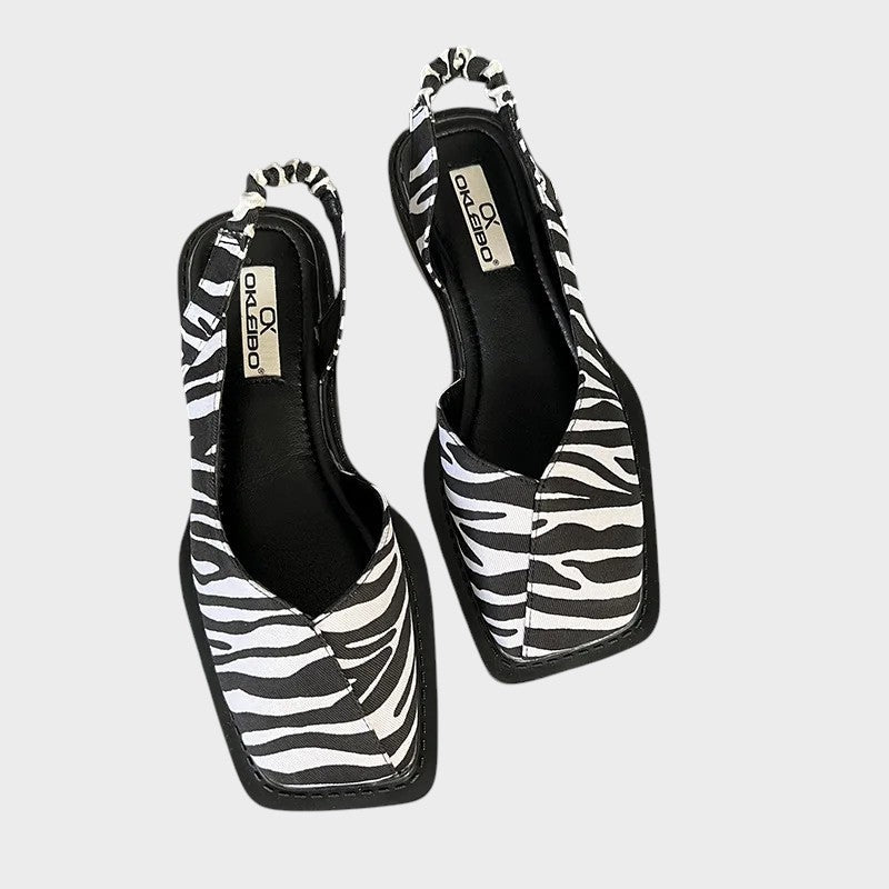 Lea | Slingback Sandaler med Firkantet Tå