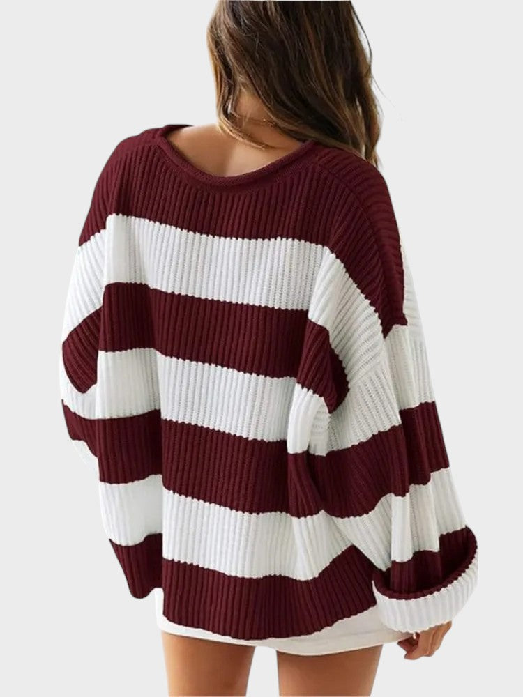 Lily | Trendy Strikket Trøje med Striber