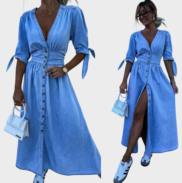 Ava | Strålende Denimkjole