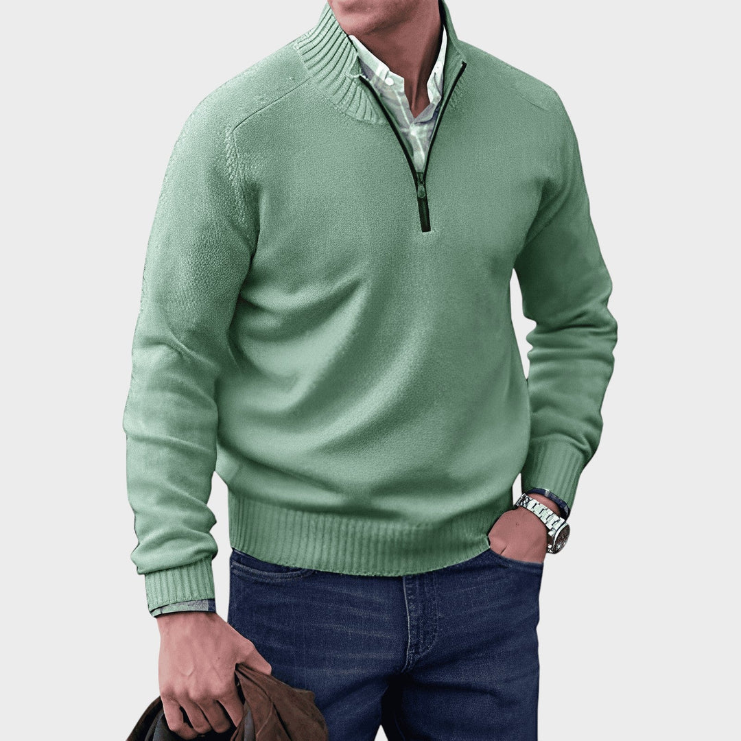 Kasper | Elegant cashmere sweater med lynlås