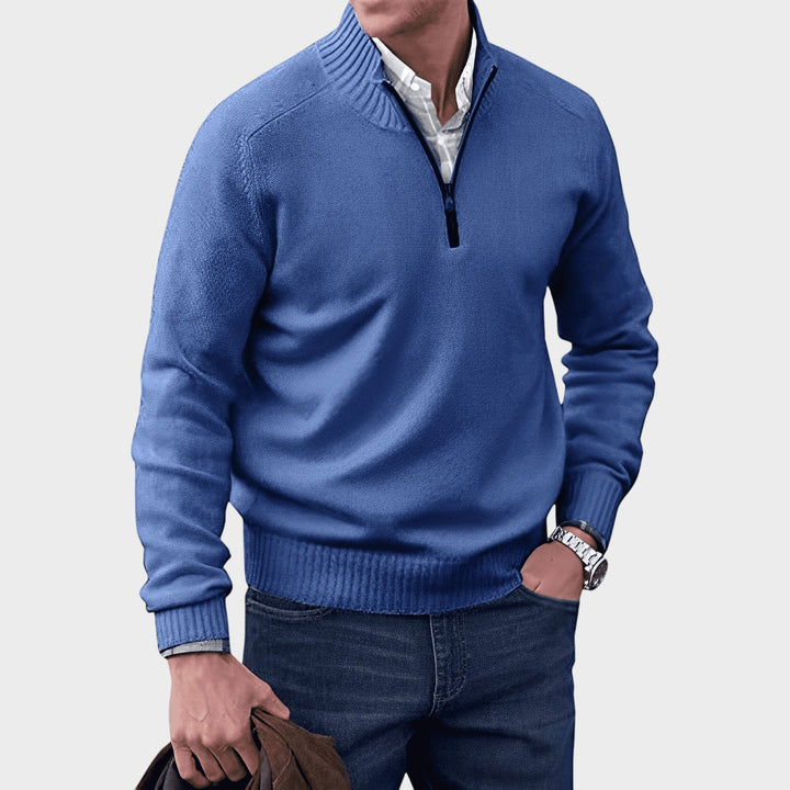 Kasper | Elegant cashmere sweater med lynlås