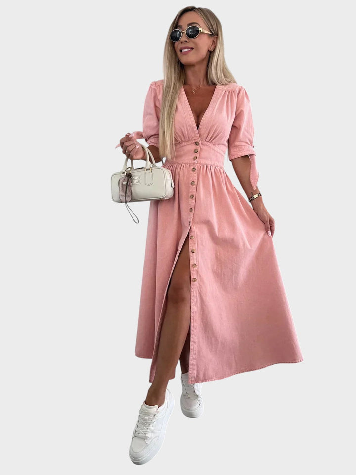 Ava | Strålende Denimkjole