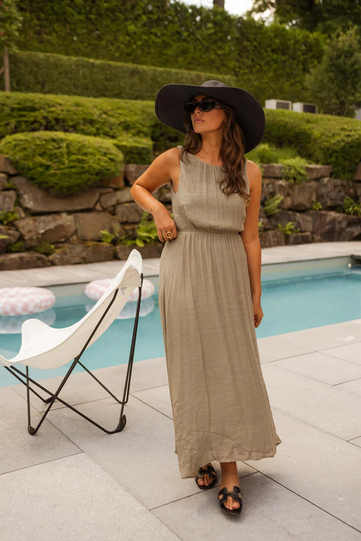 Sofie | Sommerkjole i elegant khaki